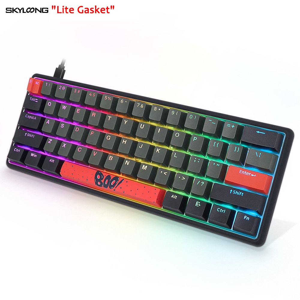 Newest launch skyloong V3 of GK61 in Lite gasket OEM PBT keycaps Gateron switch rgb gaming mechanical keyboard