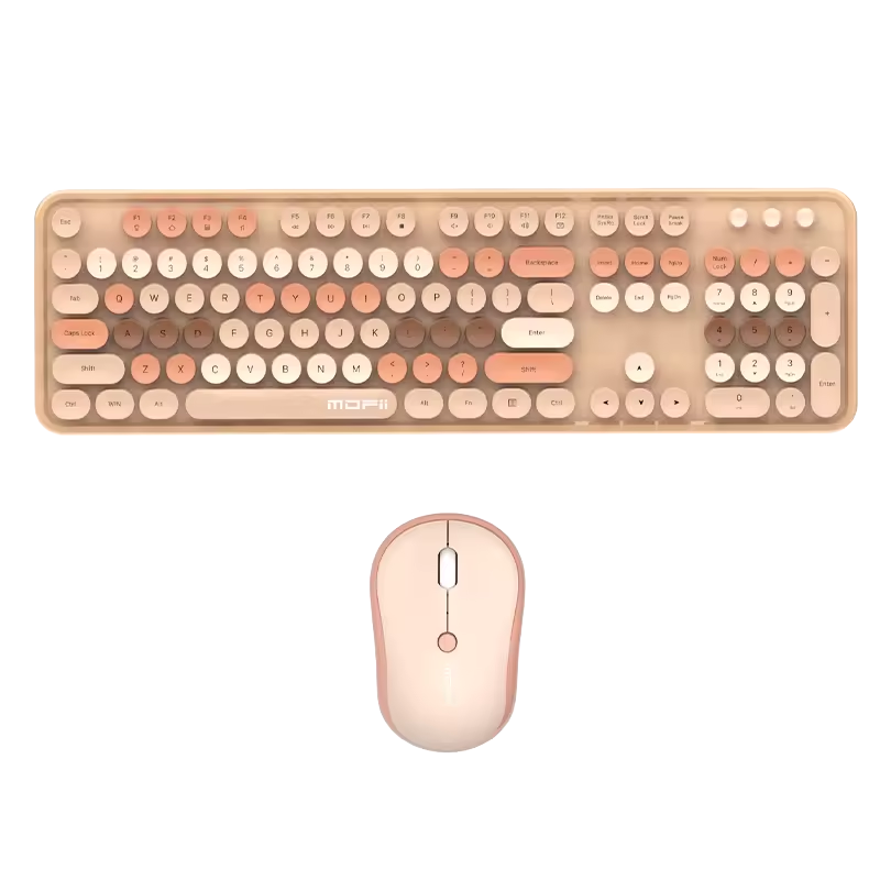 PC Retro Gaming Keyboard And Mouse Cute Wireless Mechanical Keyboard