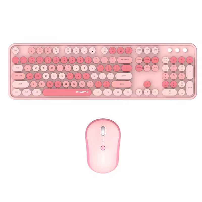 PC Retro Gaming Keyboard And Mouse Cute Wireless Mechanical Keyboard