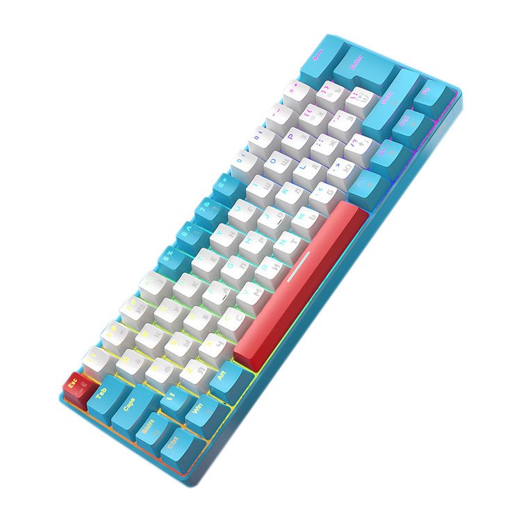 62 Keys Keyboard Green Red Switch Custom Keycap Mini USB Wired Gaming Fashion RGB backlit optical mechanical keyboard