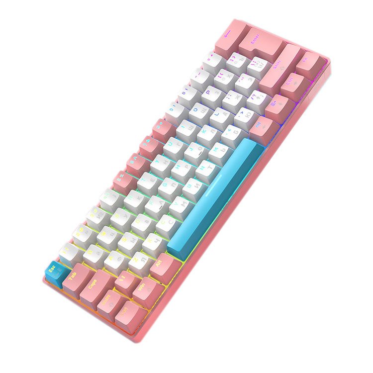 62 Keys Keyboard Green Red Switch Custom Keycap Mini USB Wired Gaming Fashion RGB backlit optical mechanical keyboard