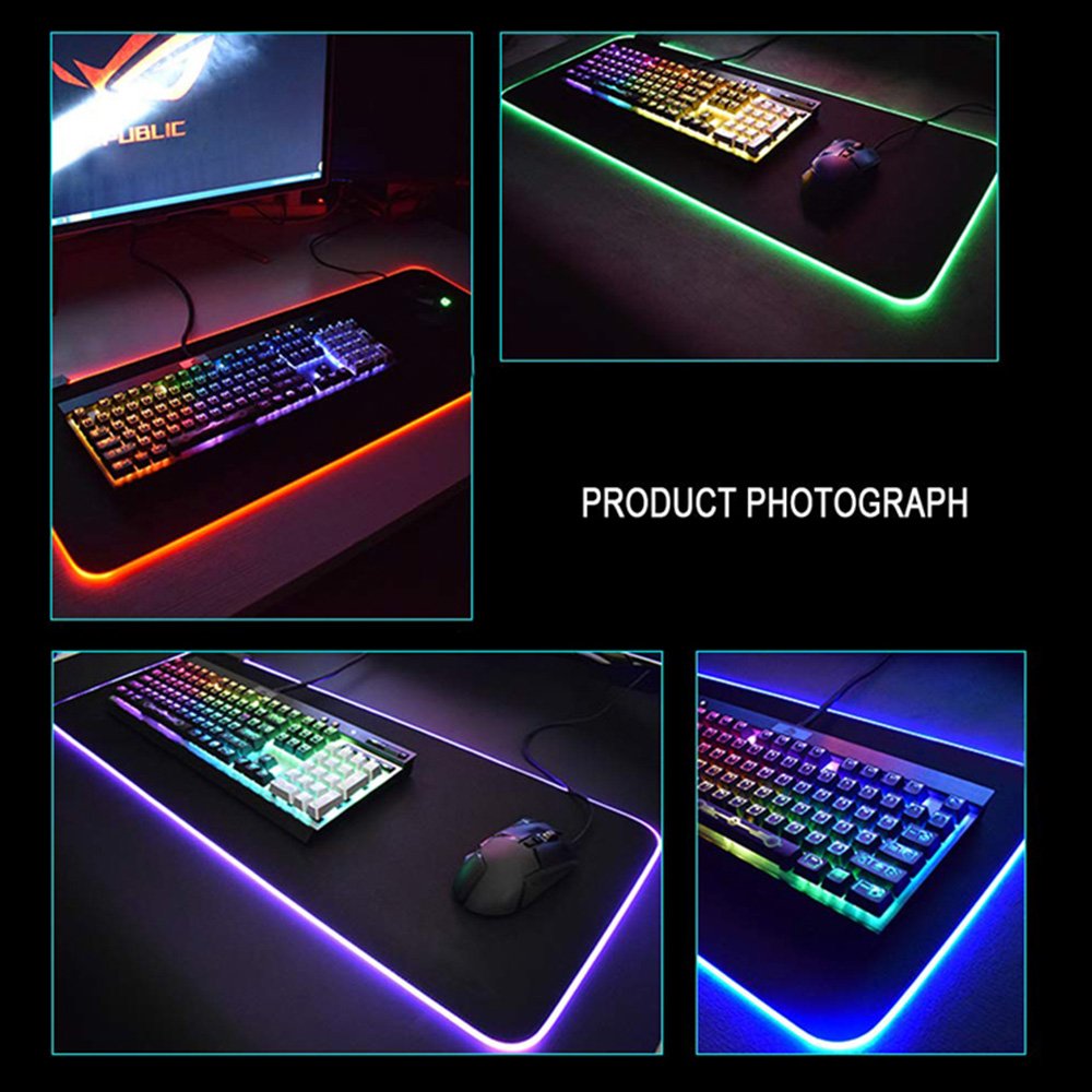 Large RGB Mouse Pad XXL Gaming Mousepad LED Mouse Mat Monseter Gamer Desk Mat Table Pads Keyboard Mats Desk Rug With Backlit