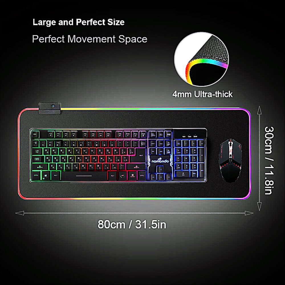 Large RGB Mouse Pad XXL Gaming Mousepad LED Mouse Mat Monseter Gamer Desk Mat Table Pads Keyboard Mats Desk Rug With Backlit