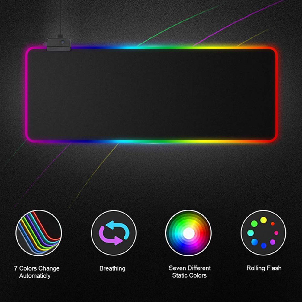 Large RGB Mouse Pad XXL Gaming Mousepad LED Mouse Mat Monseter Gamer Desk Mat Table Pads Keyboard Mats Desk Rug With Backlit