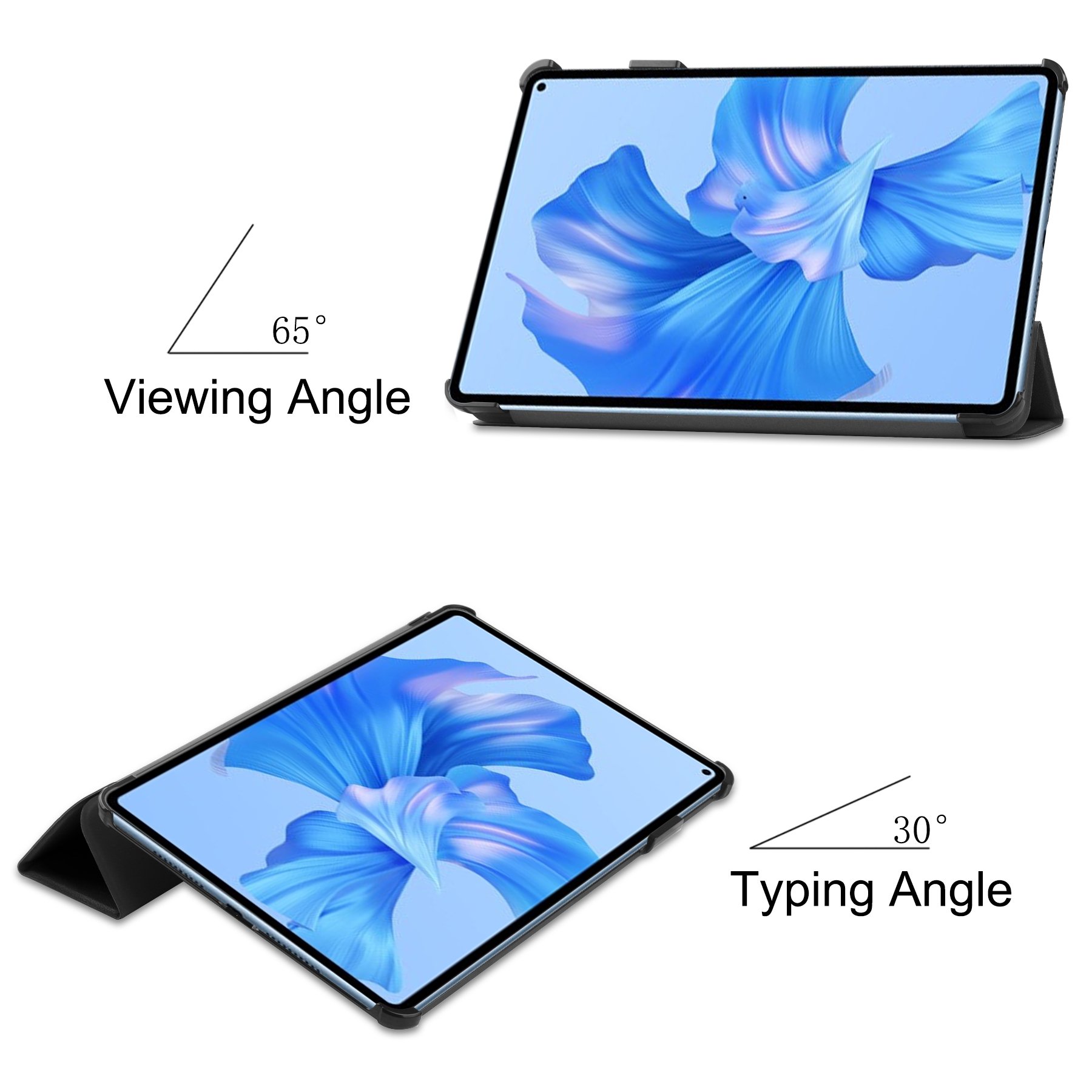 CYKE Pu Leather Tablet Case Rose Gold Pc Hard Trifold Protective Cover For Huaiwei Matepad Pro 11 2022
