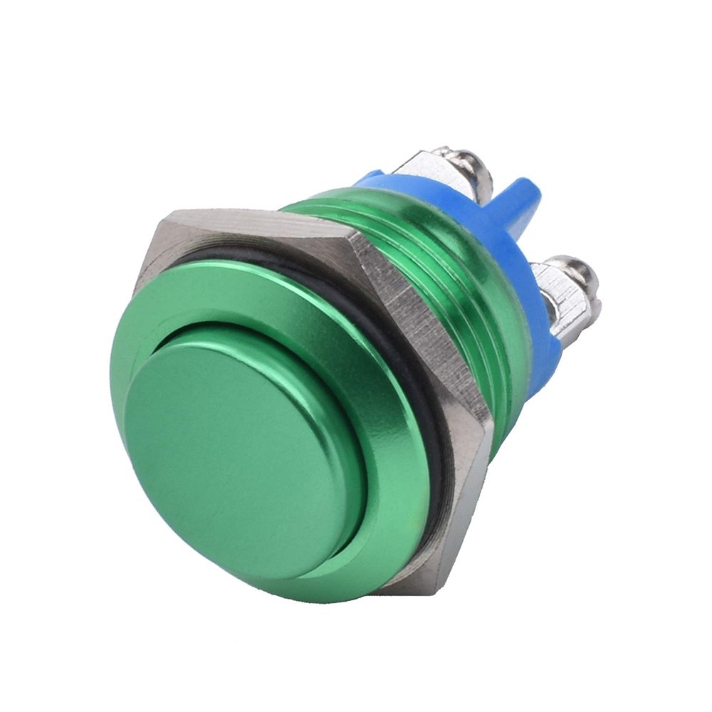 Langir 16mm Metal Push Button Switch Momentary 1NO Car Press Button Screw Terminal High Flat Ball Head