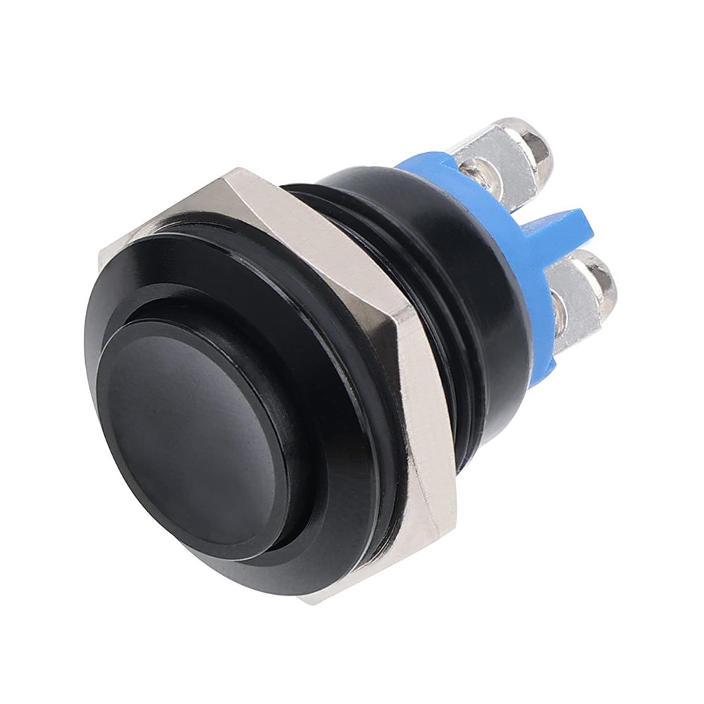 Langir 16mm Metal Push Button Switch Momentary 1NO Car Press Button Screw Terminal High Flat Ball Head