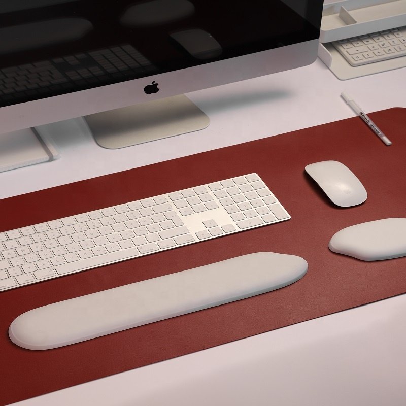 Super Grade Pu Leather covered Water Resistance wrist rest pad hand pillow for Keyboard and mouse pad