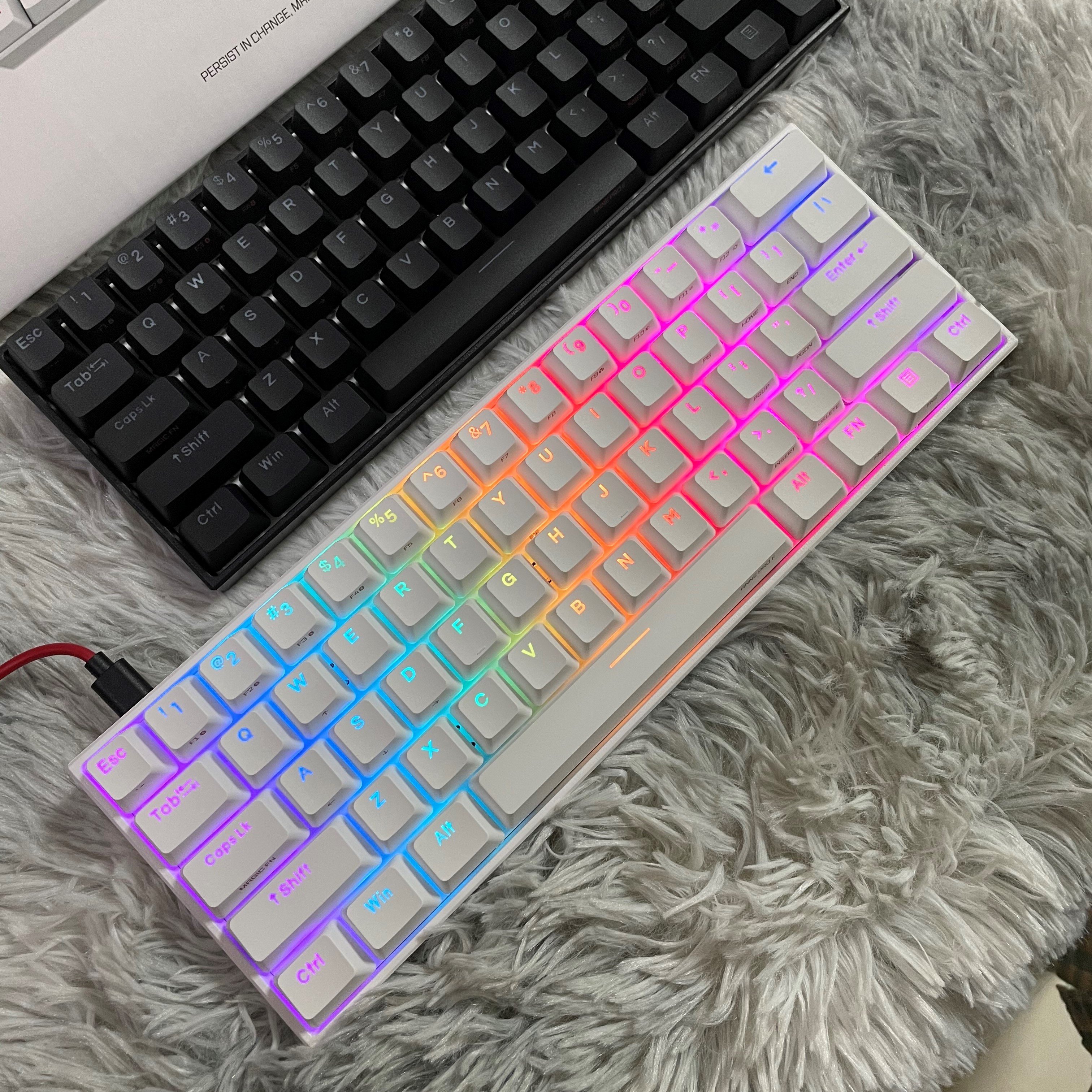 with Cherry Switch Gateron Switch 60% keyboard Anne Pro 2 RGB 61 Keys Mechanical Gaming Keyboard