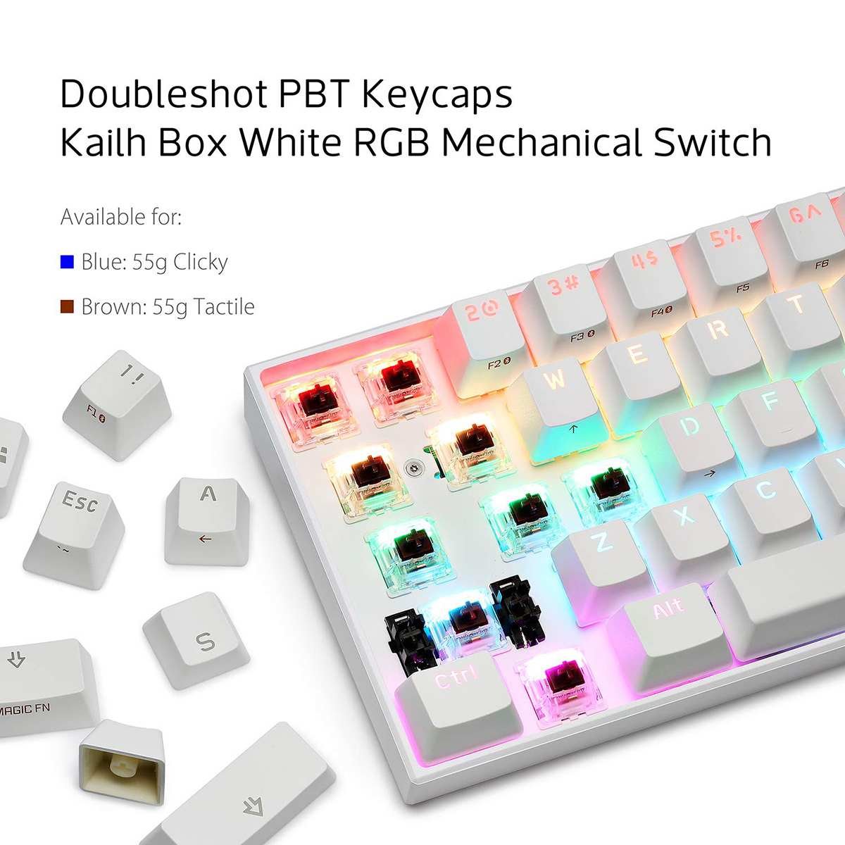 with Cherry Switch Gateron Switch 60% keyboard Anne Pro 2 RGB 61 Keys Mechanical Gaming Keyboard