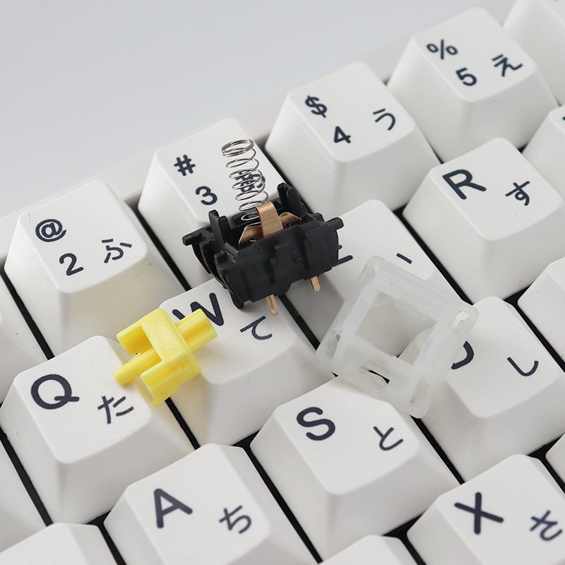 Gateron Switches Milky Top Black Bottom Yellow Black Switches for Mechanical Keyboard 5 Pin Keyboard Switch
