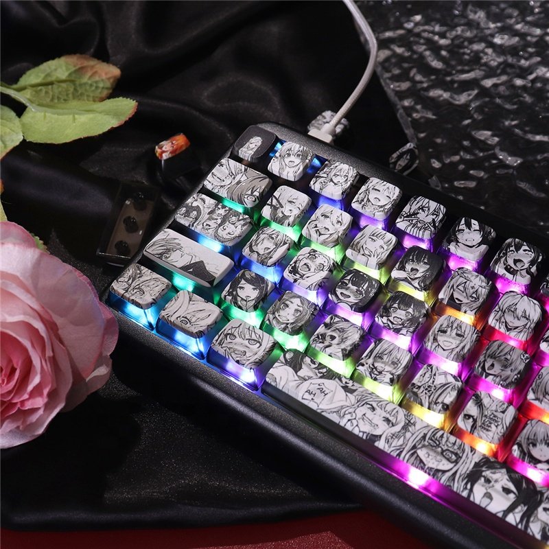 Personality Anime Ahego Theme Keycaps PBT Sublimation 108 Keys OEM Profile Keycaps Opaque Keycaps With Mx Switch