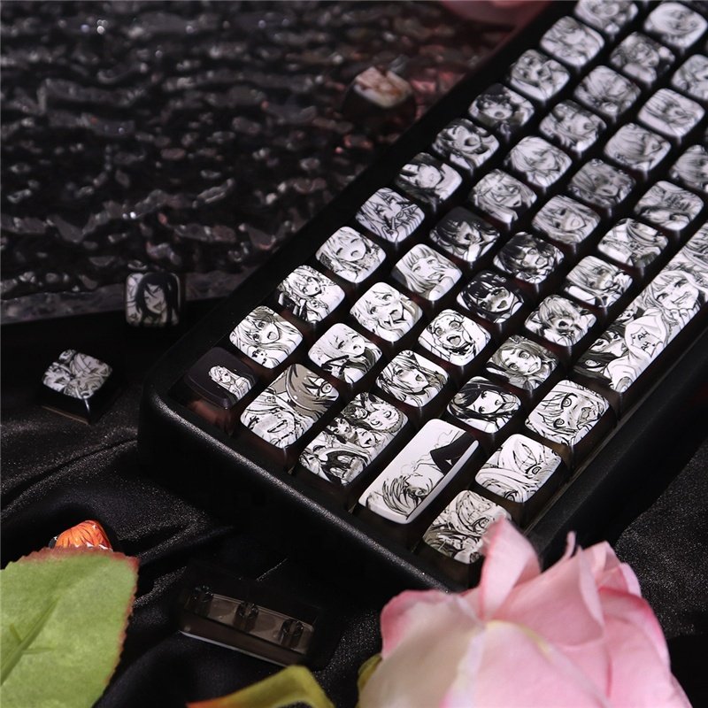 Personality Anime Ahego Theme Keycaps PBT Sublimation 108 Keys OEM Profile Keycaps Opaque Keycaps With Mx Switch