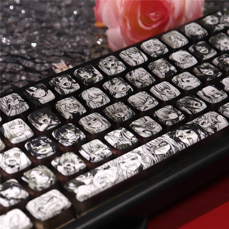 Personality Anime Ahego Theme Keycaps PBT Sublimation 108 Keys OEM Profile Keycaps Opaque Keycaps With Mx Switch