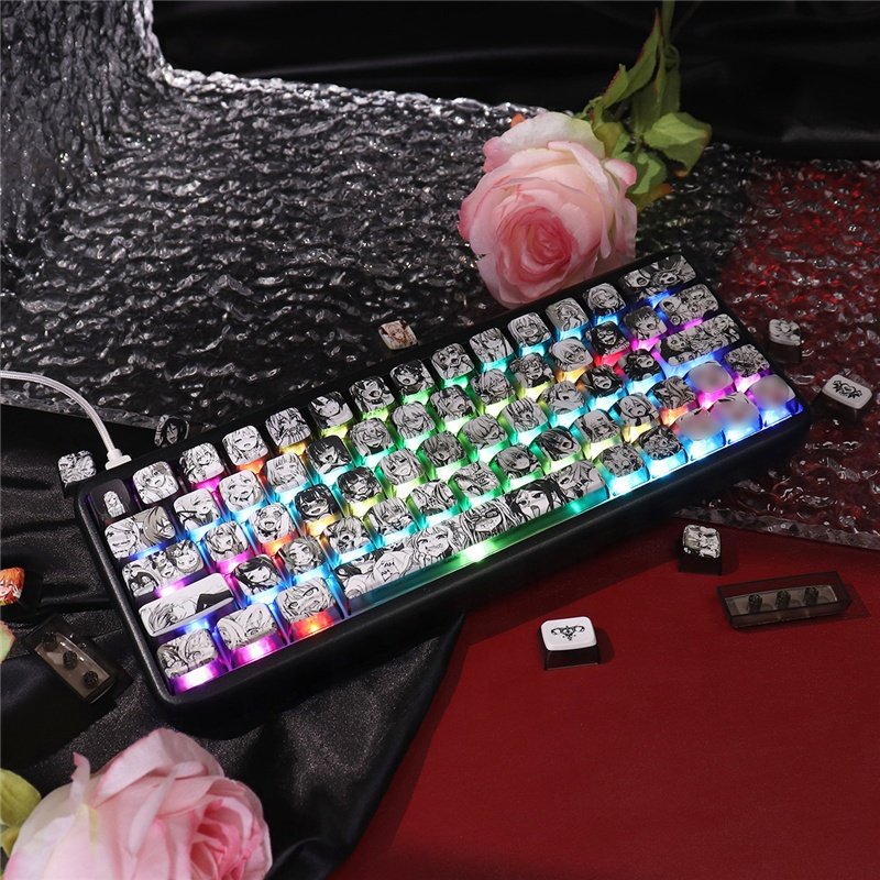 Personality Anime Ahego Theme Keycaps PBT Sublimation 108 Keys OEM Profile Keycaps Opaque Keycaps With Mx Switch