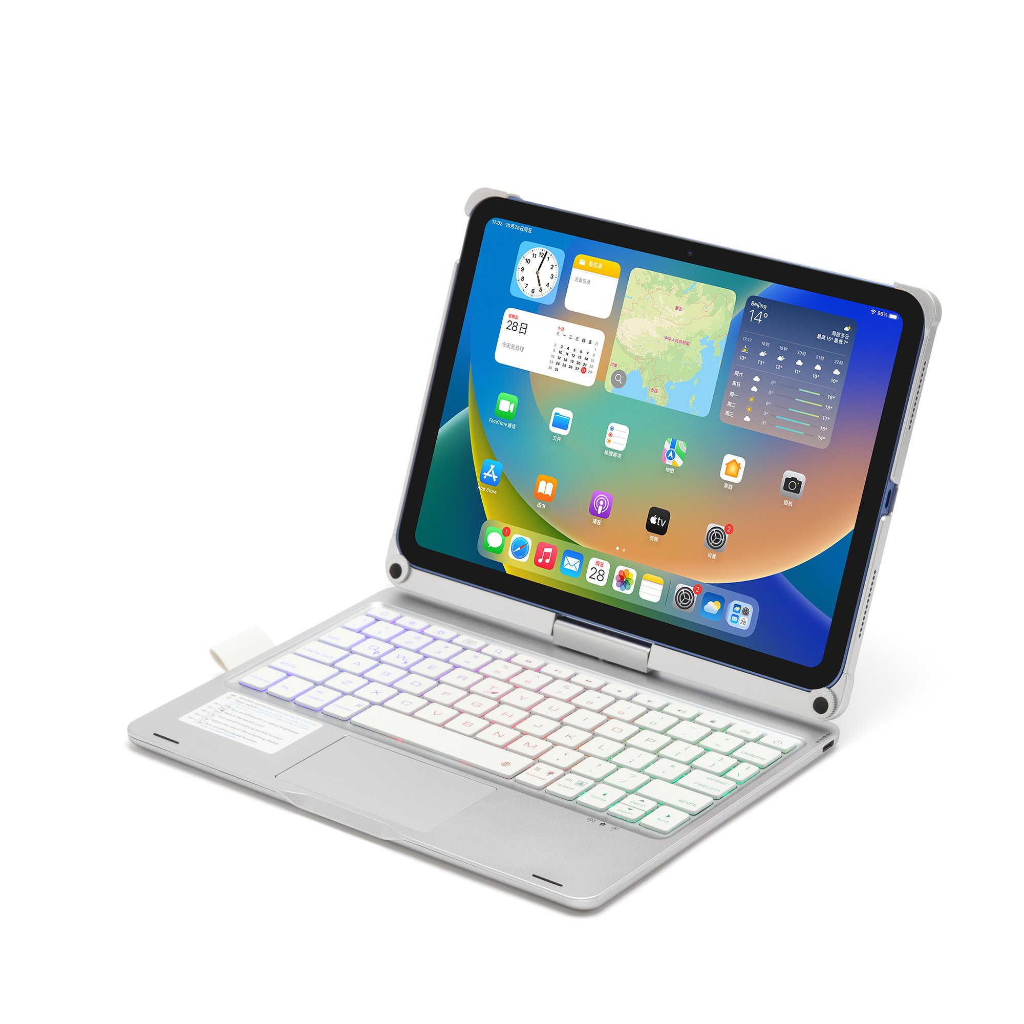360 Degree Rotating Wireless Keyboard Case with Touchpad for ipad 10.9 10th generation 2022