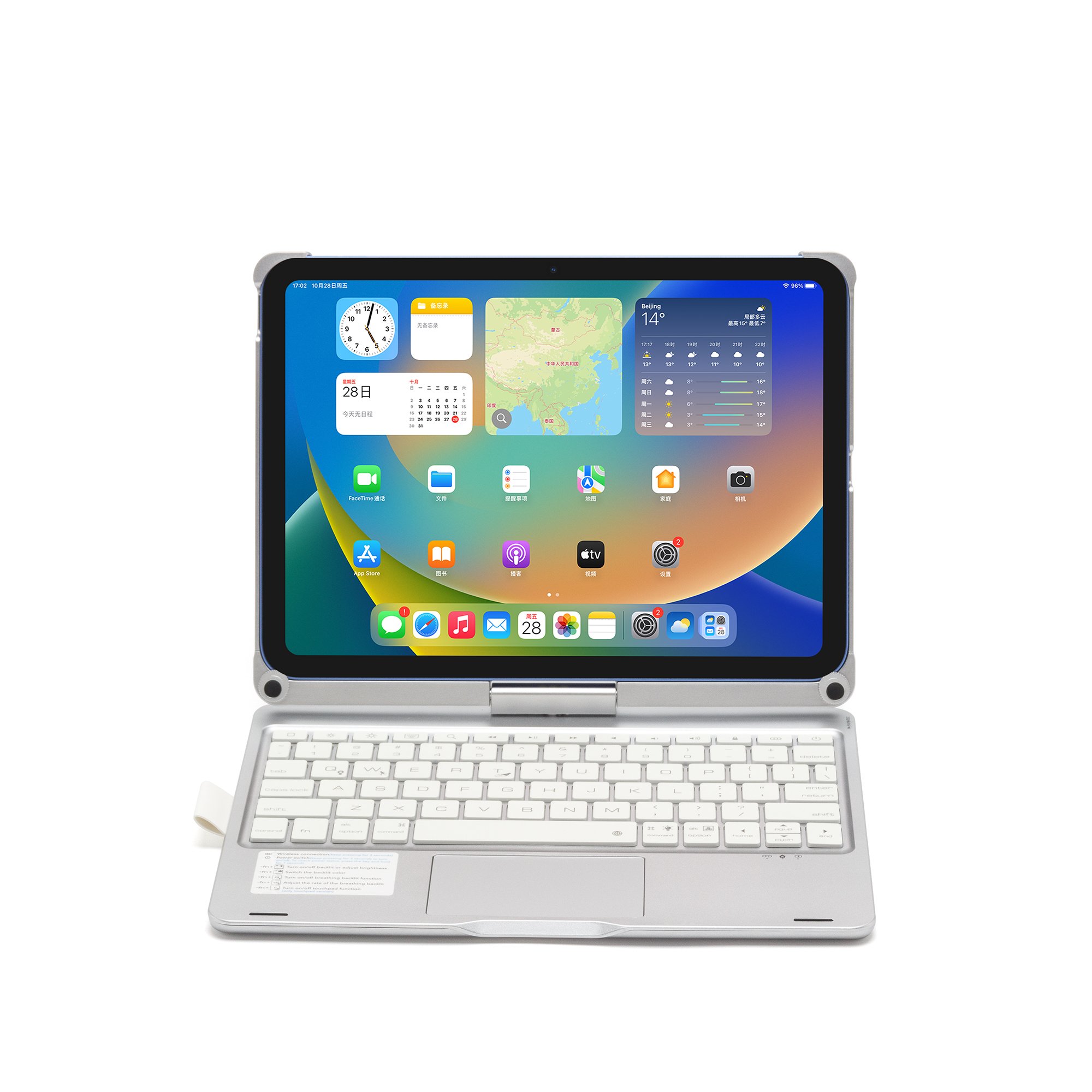 360 Degree Rotating Wireless Keyboard Case with Touchpad for ipad 10.9 10th generation 2022