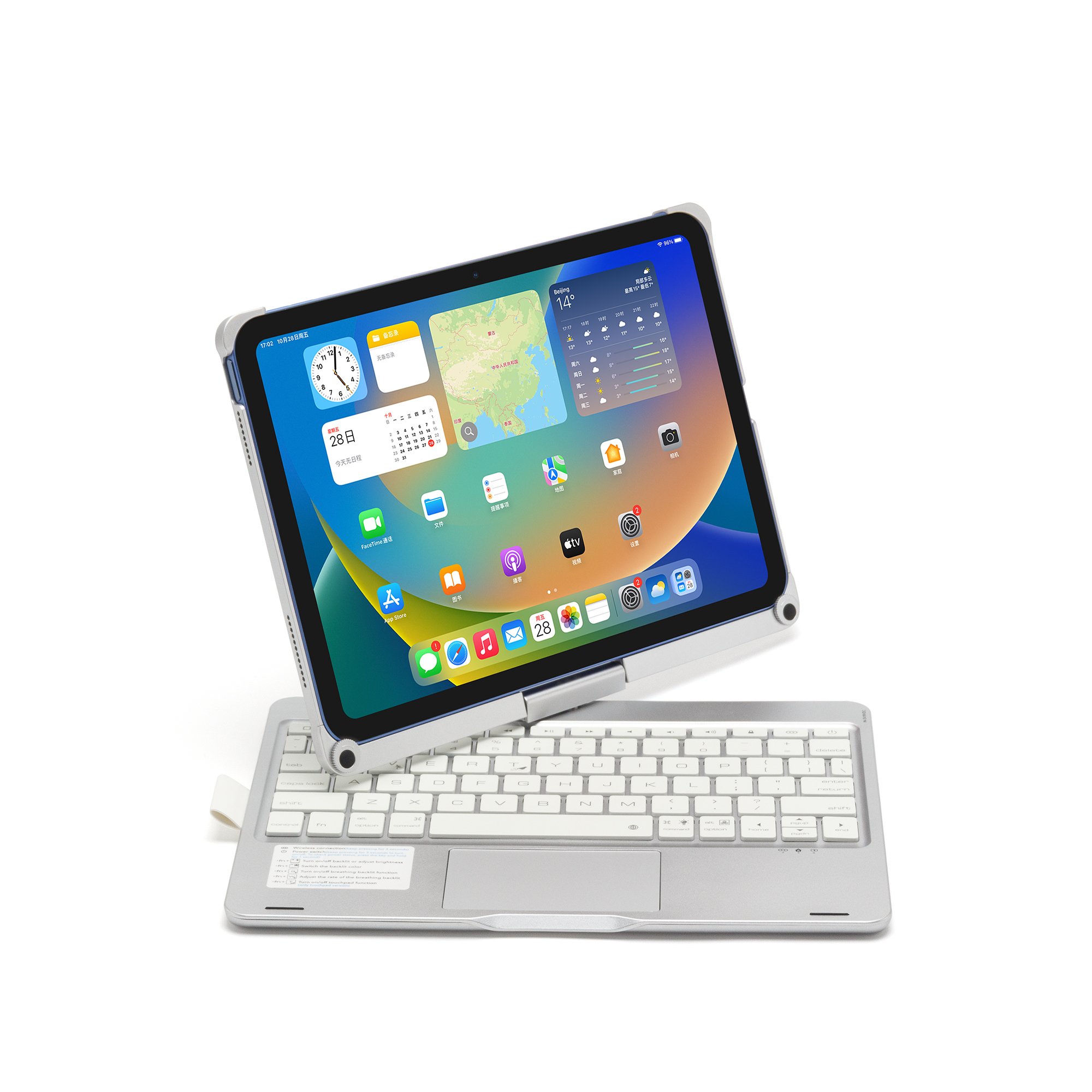 360 Degree Rotating Wireless Keyboard Case with Touchpad for ipad 10.9 10th generation 2022