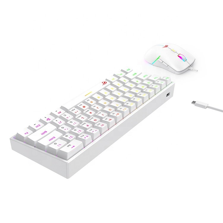 KB867Cm Havit White 61 Keys Gaming Keyboard Mouse Combos Mechanical Wired Rgb Home Desktop Computer Mechanical Keyboard And Mous