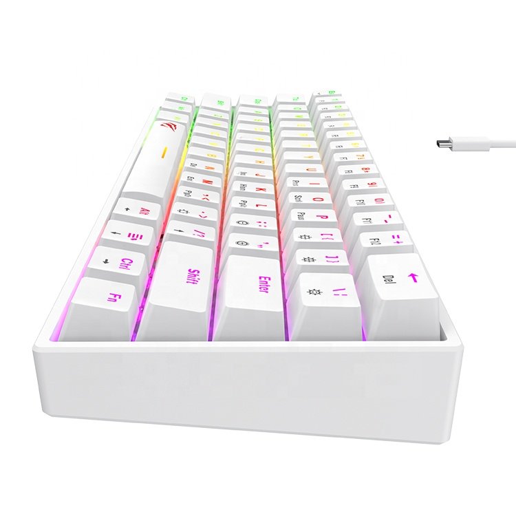 KB867Cm Havit White 61 Keys Gaming Keyboard Mouse Combos Mechanical Wired Rgb Home Desktop Computer Mechanical Keyboard And Mous