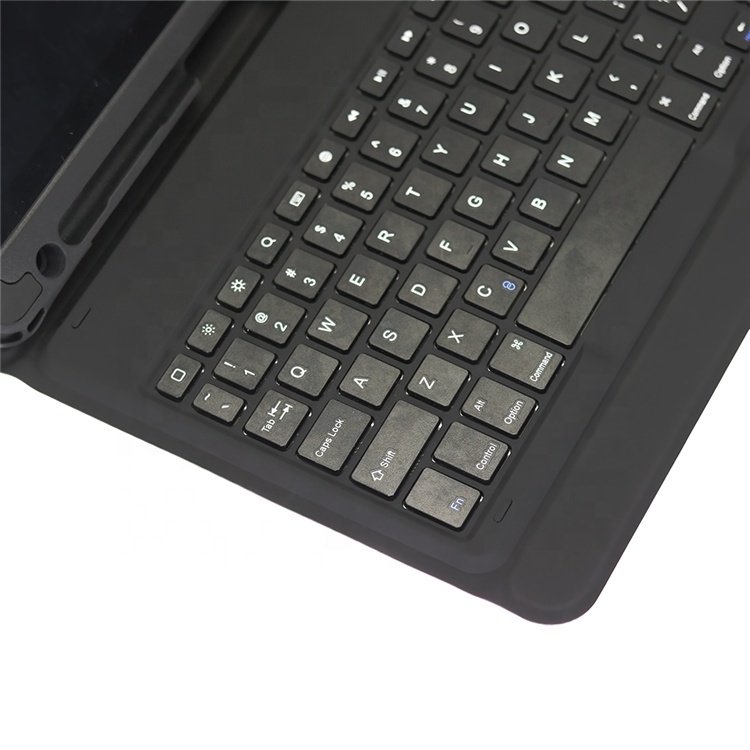 Recessed Slot Wireless BT Keyboard Case for iPad 10.2 inch Pencil Holder Rough Leather Detachable Keyboard Case Cover for iPad