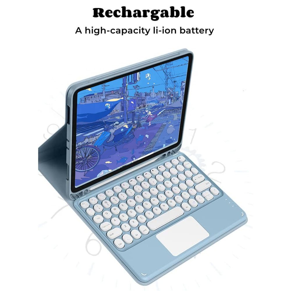 Removable Circular Button Wireless Touchpad Keyboard With Pen Slot Cover for Samsung Galaxy Tab S9 Ultra 14.6 Case Keyboard