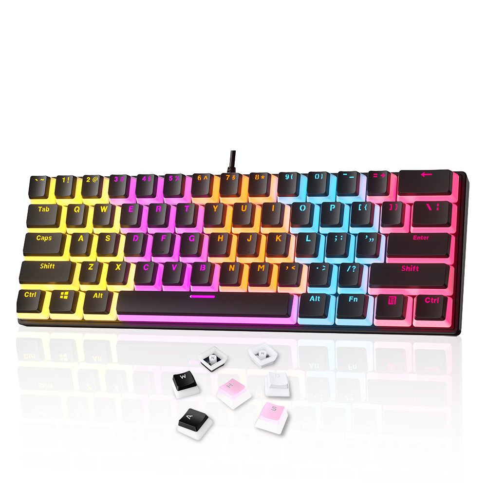 SAMA Pudding keyboard 60 Percent ANSI Laptop Computer Desktop Ergonomic RGB Led Backlit Plastic Gaming Mechanical Keyboard