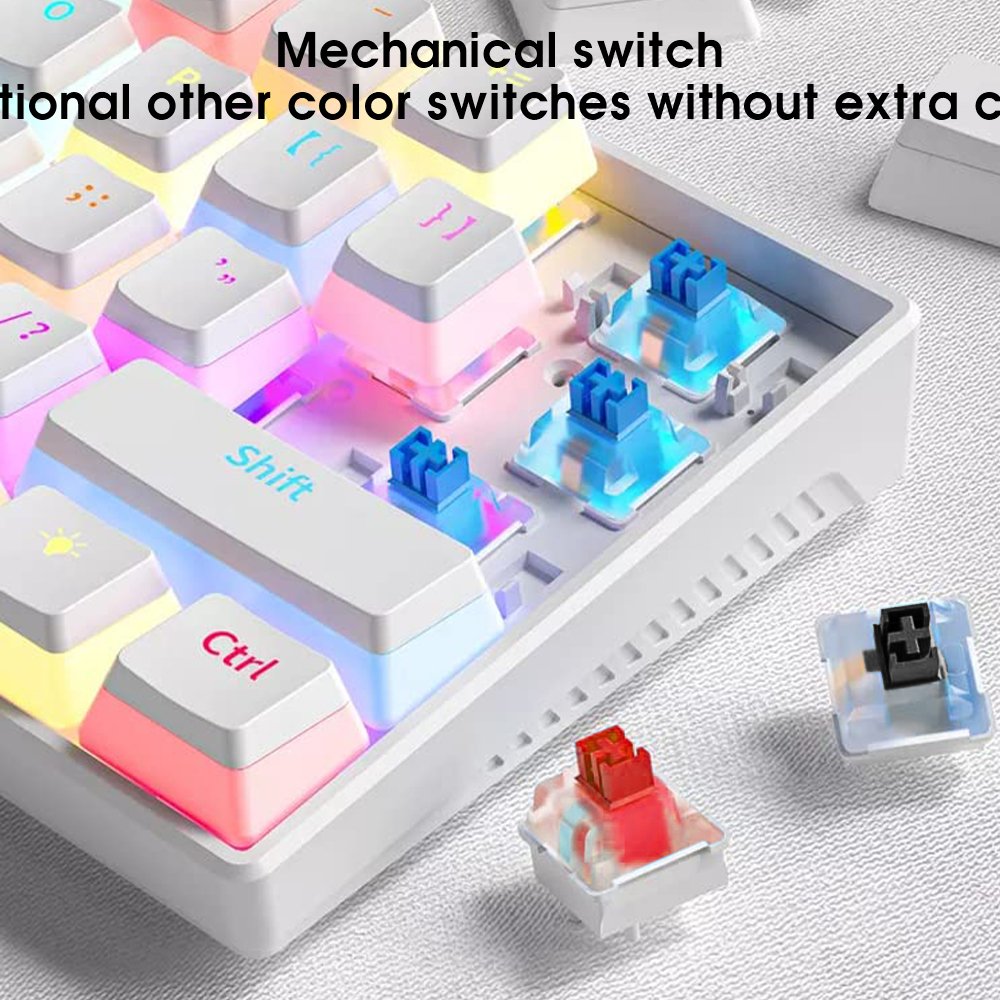SAMA Pudding keyboard 60 Percent ANSI Laptop Computer Desktop Ergonomic RGB Led Backlit Plastic Gaming Mechanical Keyboard