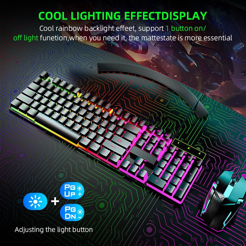 High Quality Gamer Keyboard Teclado RGB Backlit mechanische tastatur Ergonomic Mechanical Gaming Keyboard and Mouse