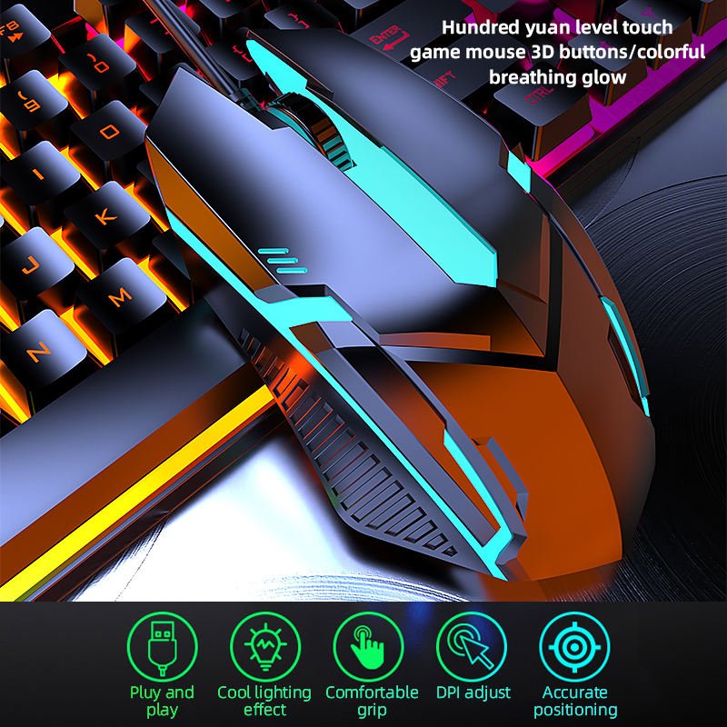 High Quality Gamer Keyboard Teclado RGB Backlit mechanische tastatur Ergonomic Mechanical Gaming Keyboard and Mouse