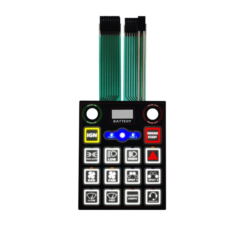 China Wholesale High Quality Golden Supplier Polyester Membrane Switch Panel Sticker Hot Embossed Dome Switch Keypads Keyboards