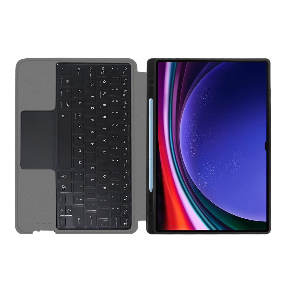 For Samsung Galaxy Tab S9 Integrated Detachable Magnetic wireless Keyboard case with backlit and pen slot