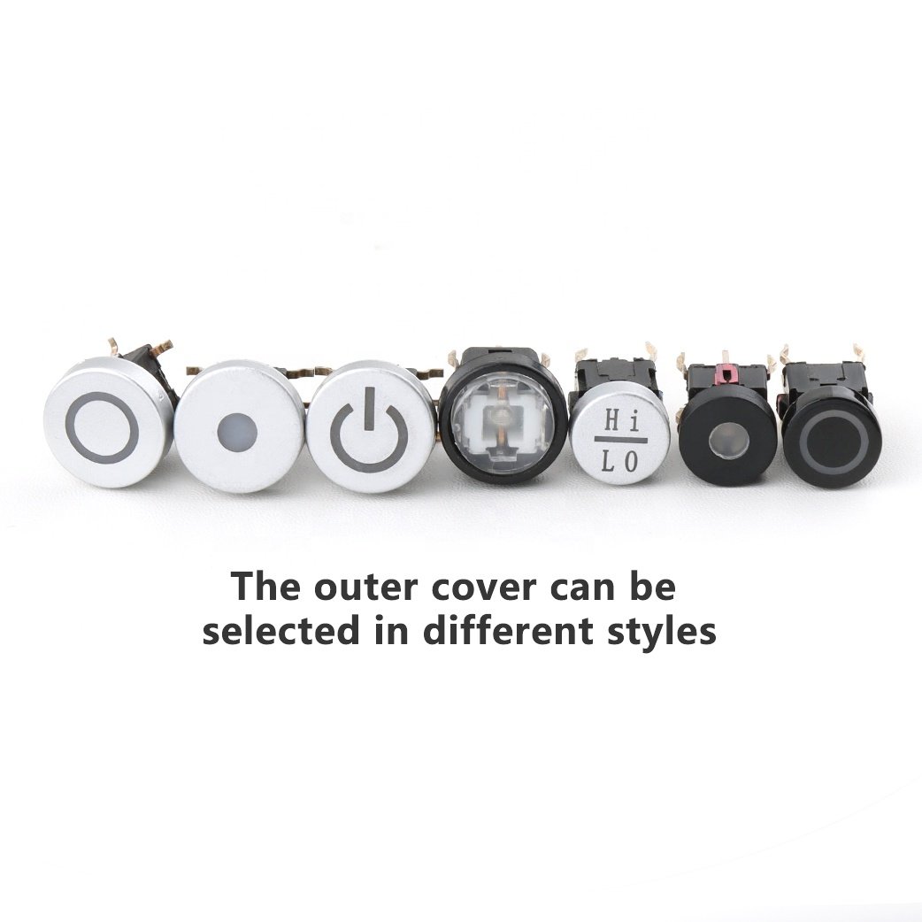 180degree SMD SMT 6*7.2/6*9/7*7/8*8/12*12 Mm Circular LED Tact Switch 6x7/6x9/7x7/8x8/12x12 Mm Illuminated Tactile Switch