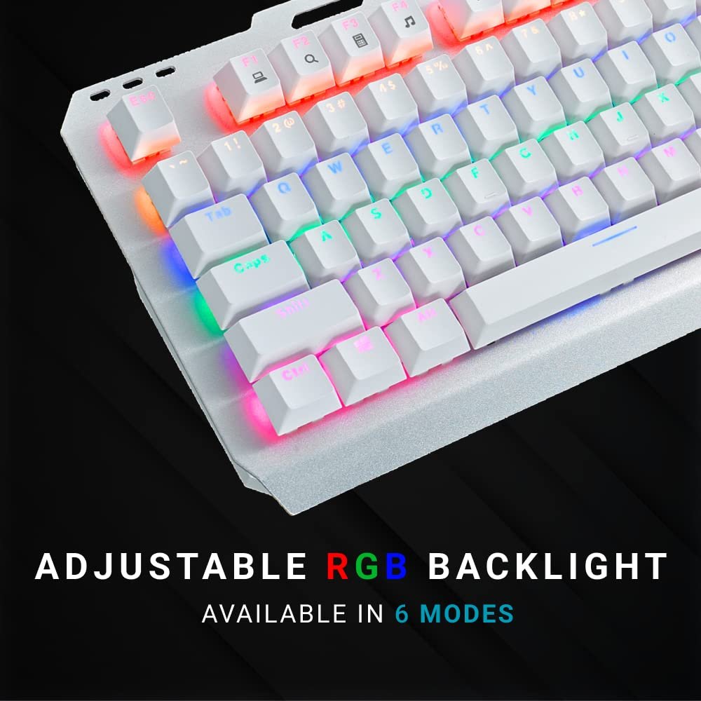 Rapoo Gk500 Metal White Blue Switch 104Key Rgb Wired Gaming Flexible Backlit Custom Mechanical Keyboard