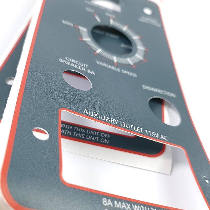 Custom durable polycarbonate Machinary instrument membrane switch keyboard polyester control panel PET sticker label