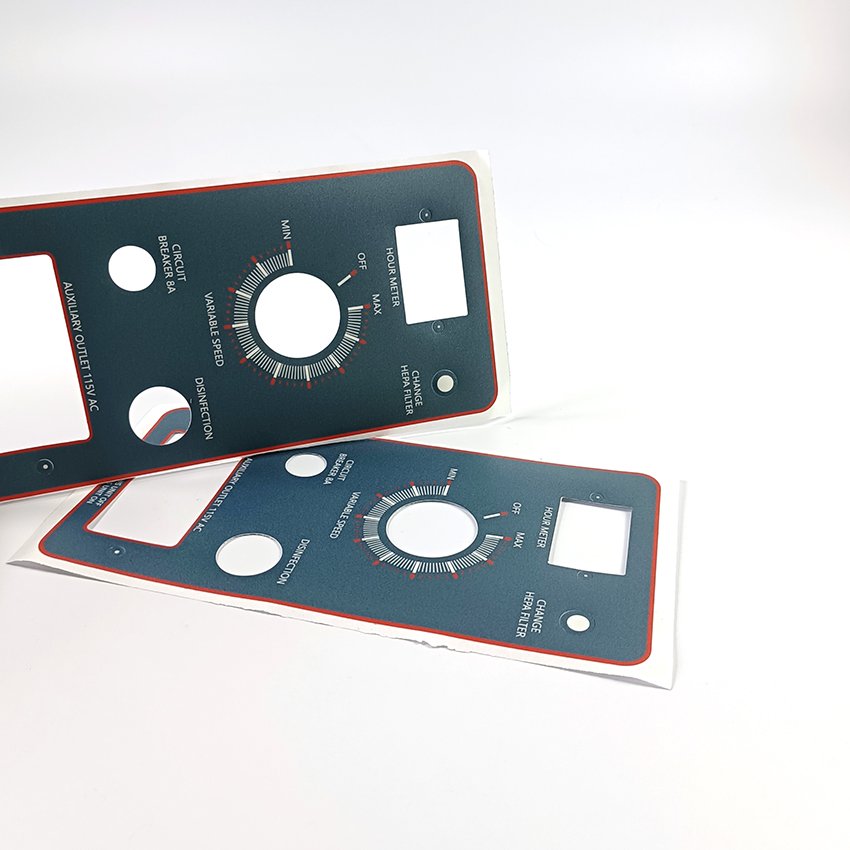 Custom durable polycarbonate Machinary instrument membrane switch keyboard polyester control panel PET sticker label