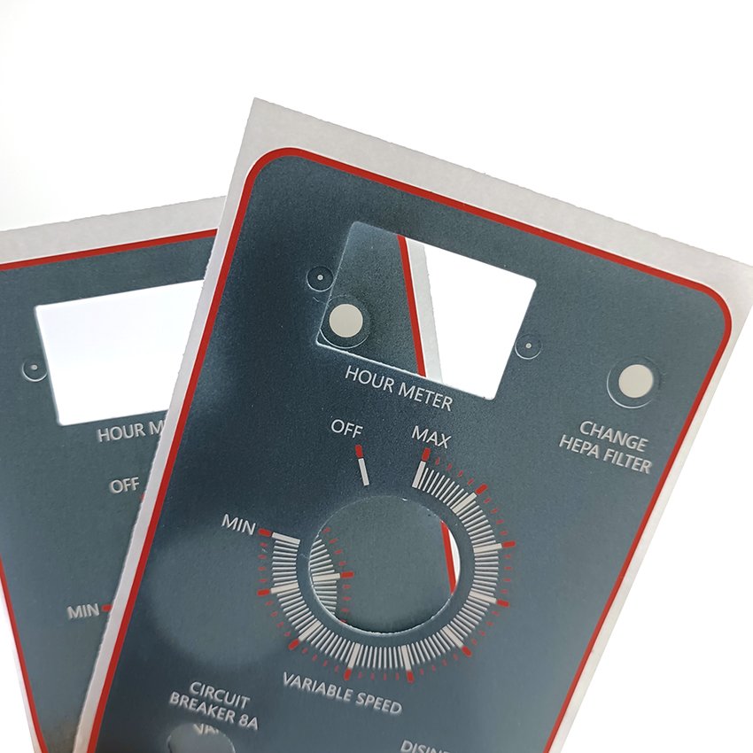 Custom durable polycarbonate Machinary instrument membrane switch keyboard polyester control panel PET sticker label