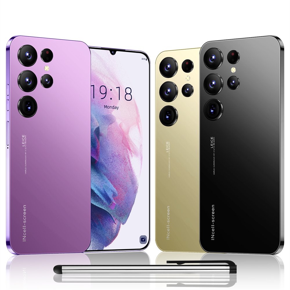 Best Selling Original Brand New S24Phone 6.8 Inch 4G 5G Smartphone with Stylus Pen 4 Cameras Facial Recognition Unlock Phone