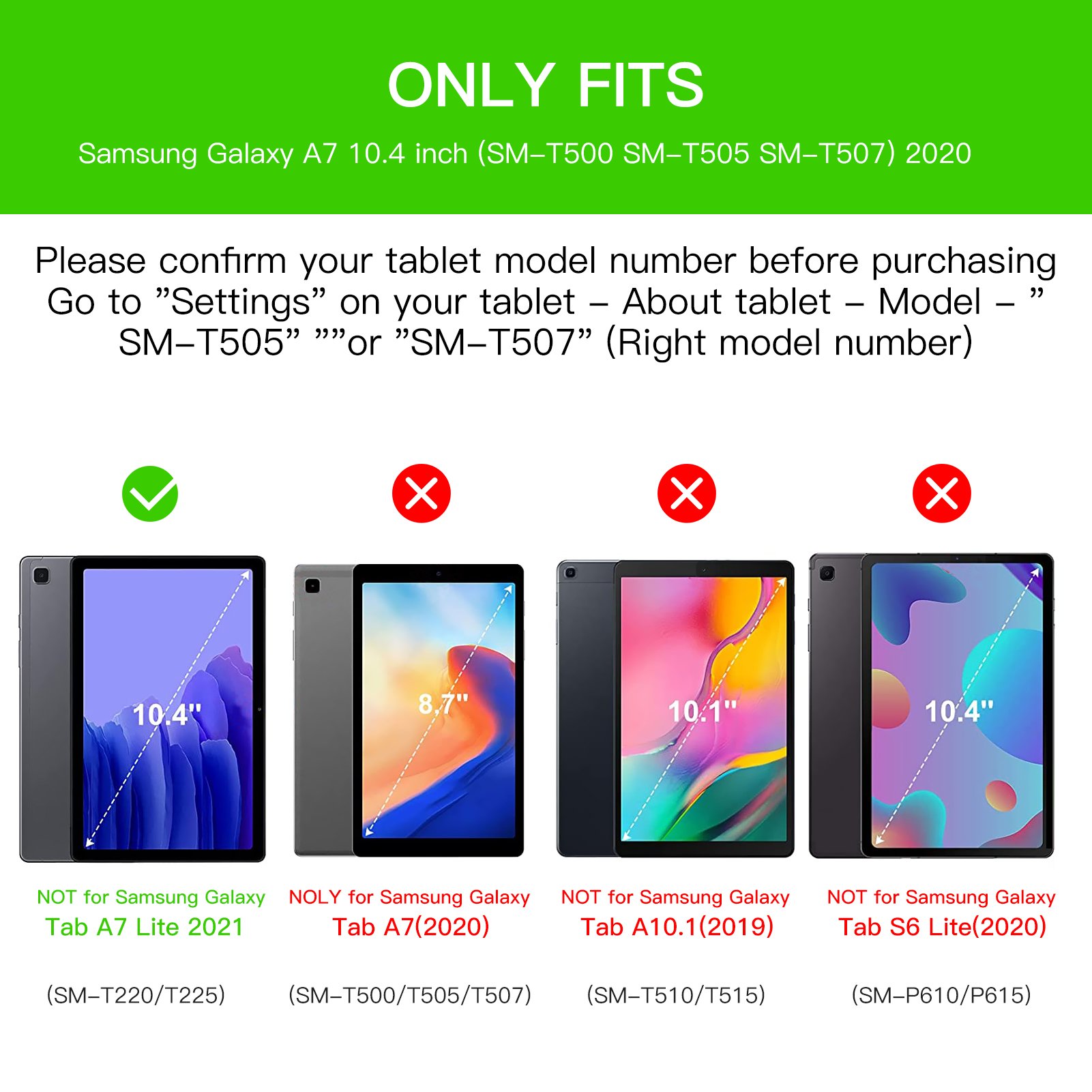 Stand Design Leather Fold Tablet Case with Wireless Backlit Keyboard Cover for Samsung A7 Lite 8.7 Inch T505 T507