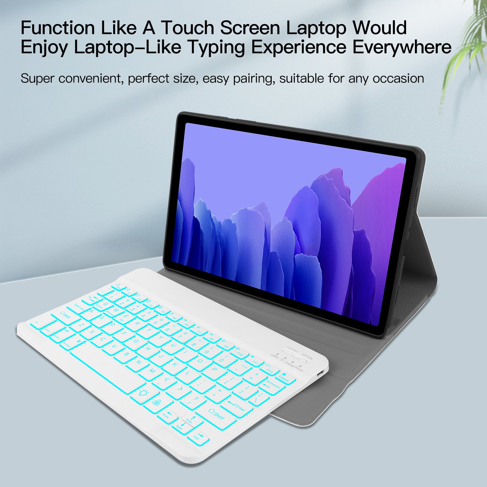 Stand Design Leather Fold Tablet Case with Wireless Backlit Keyboard Cover for Samsung A7 Lite 8.7 Inch T505 T507