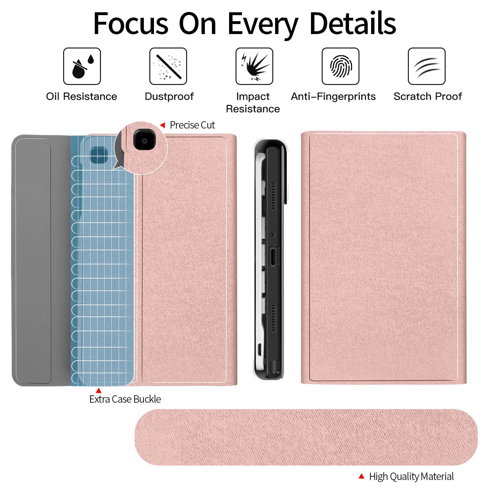 Stand Design Leather Fold Tablet Case with Wireless Backlit Keyboard Cover for Samsung A7 Lite 8.7 Inch T505 T507
