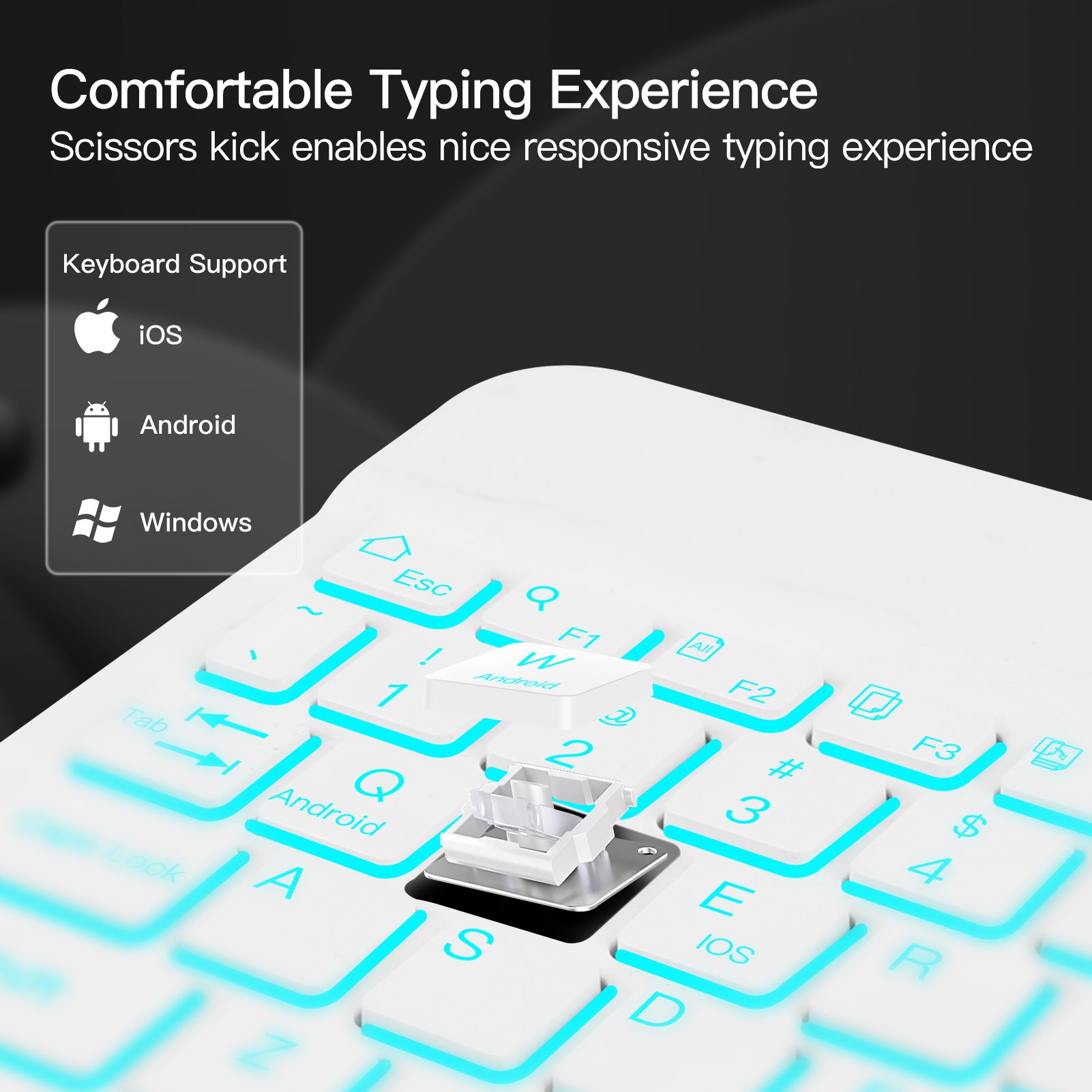 Stand Design Leather Fold Tablet Case with Wireless Backlit Keyboard Cover for Samsung A7 Lite 8.7 Inch T505 T507