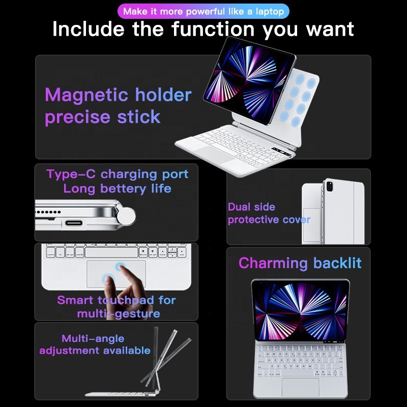 Promotional OEM Wholesale Price Magic Folio Keyboard Wireless Mini Keyboard Cover For iPad Air 4 Pro 11 Smart Keyboard Wireless
