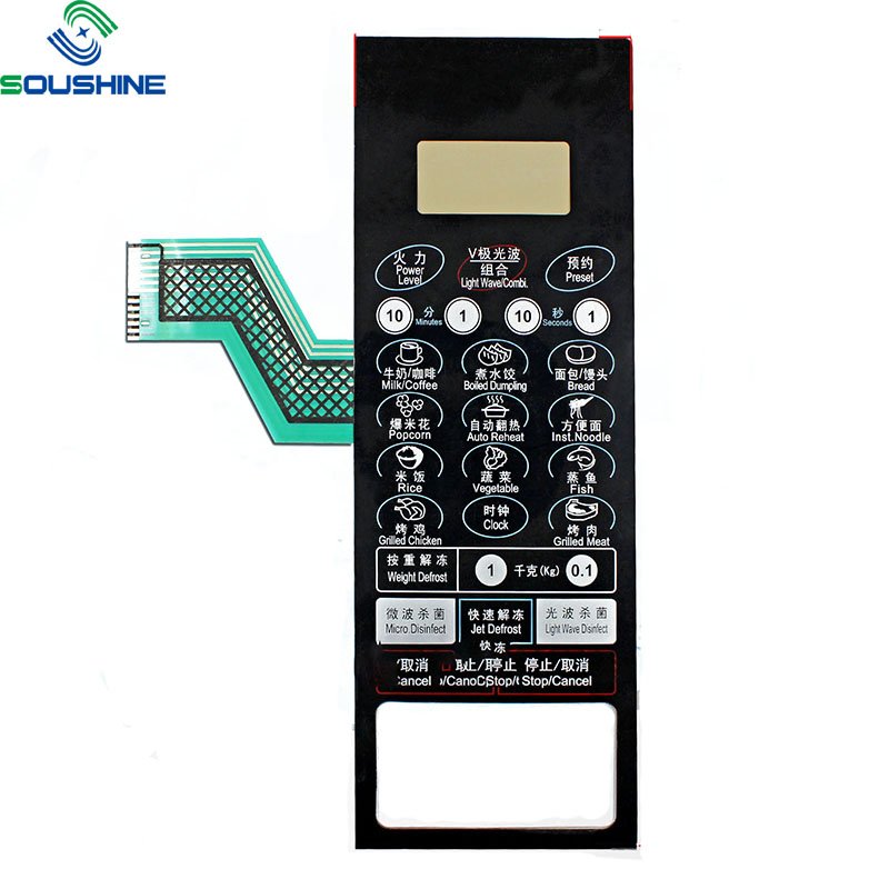 SOUSHINE 6 Buttons FPC Circuit Transparent Window IP67 EL Backlight key membrane switch el