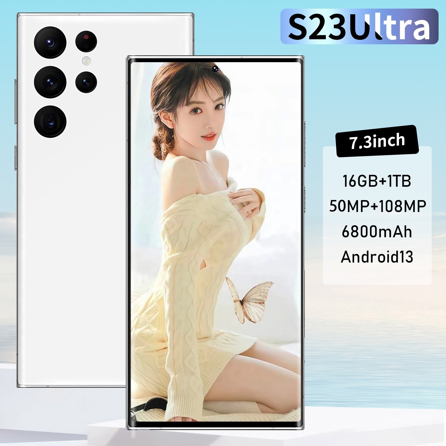 Hot sale Original S23 Ultra 5G Smartphone 16GB 1TB Cellphone 10 core Beauty Camera 7.3in HD large screen Android 13 Mobilephone