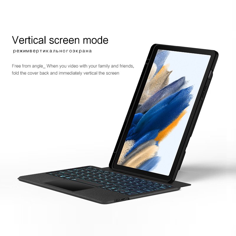 Keyboard Cover For Galaxy Tab A8 10.5 inch SM-X200 SM-X205 Tablet Magnetic BT Touchpad Colorful Backlight Magic Keyboard Cover