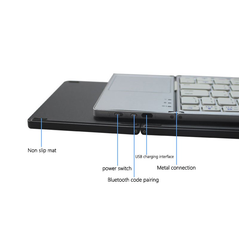 Three Fold Foldable Split Switches Wireless Mini Keyboard Slim Portable For Tablet For Phone