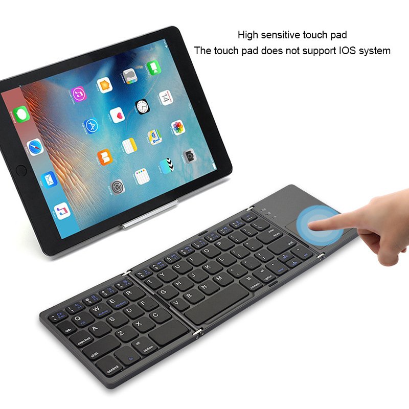 Three Fold Foldable Split Switches Wireless Mini Keyboard Slim Portable For Tablet For Phone