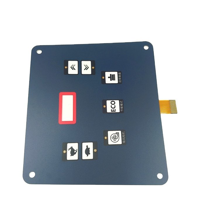 Custom design prototype waterproof LED illuminated membran keyboard flexible membrane switch keypad panel with 3M300LSE adhesive