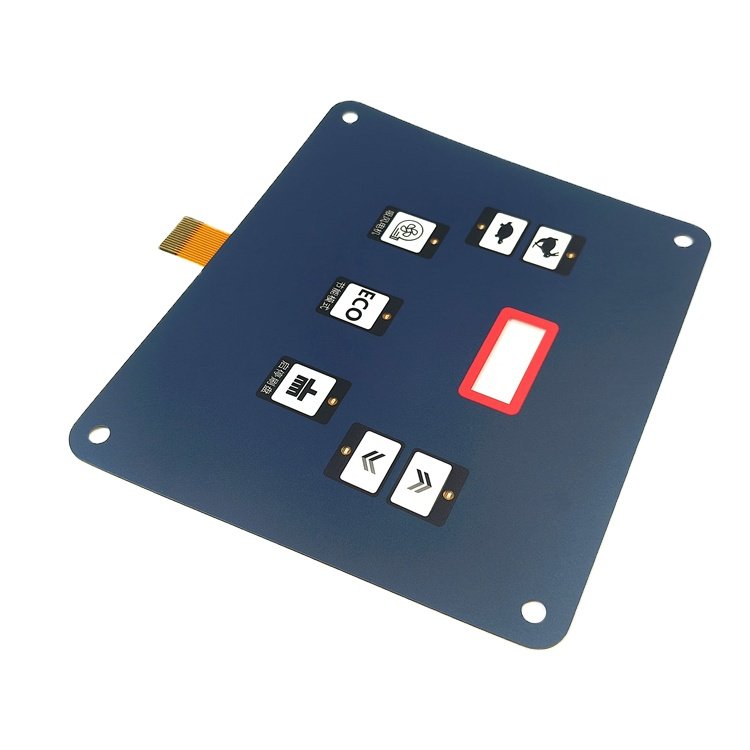Custom design prototype waterproof LED illuminated membran keyboard flexible membrane switch keypad panel with 3M300LSE adhesive